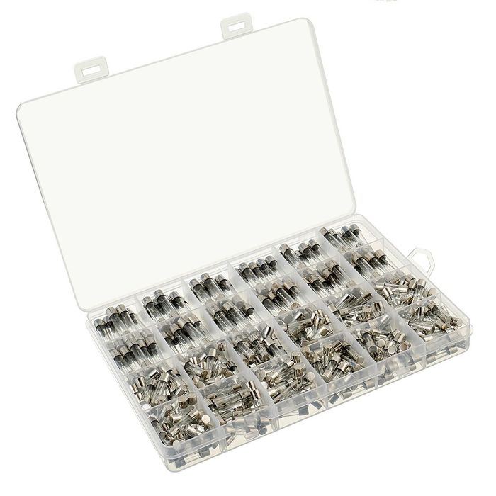 Conjunto de 360 fusíveis de vidro com diversas amperagem NOVO