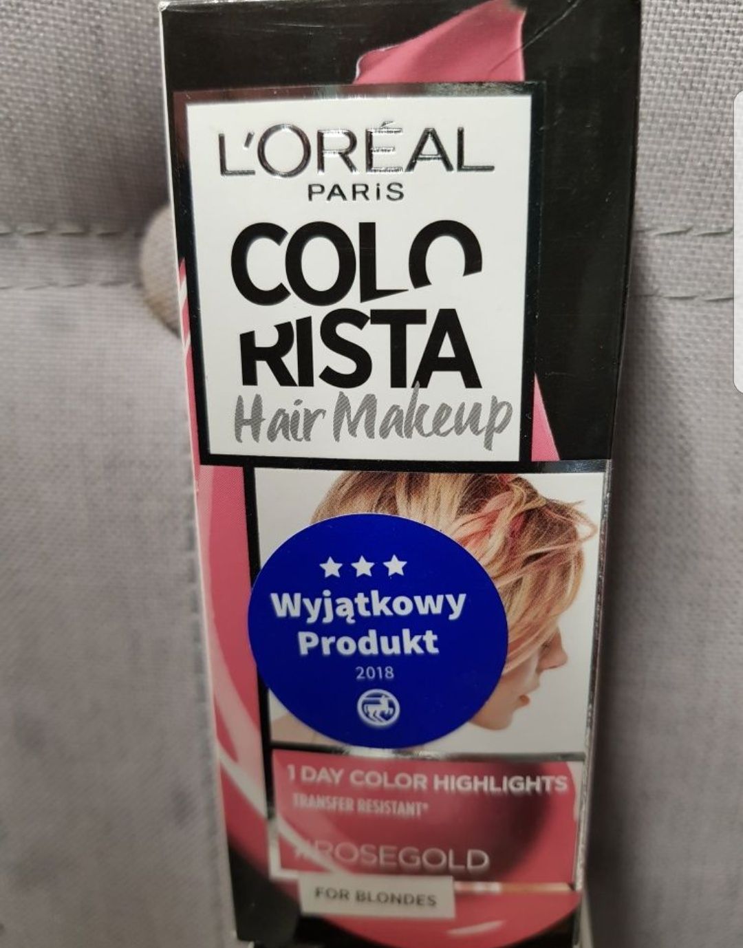 Farba do włosów zmywalna różowa Loreal. Do pasemek jednodniowych.5 szt