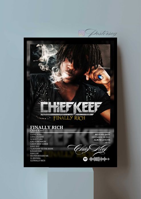Chief Keef Finally Rich plakat w ramce a3 obraz wzór cd