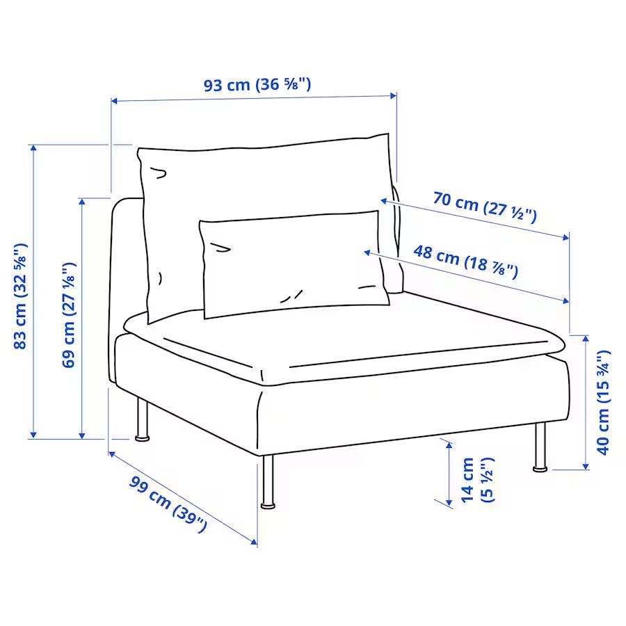Ikea soderhamn - Capa sofa modulo 1lugar Nova. Cor finnsta white