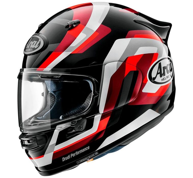 capacete arai quantic face vermelho/branca/preta
