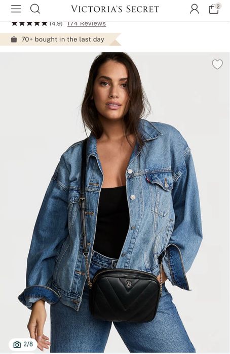 Жіноча сумка кросбоді через плече чорна victorias secret оригінал