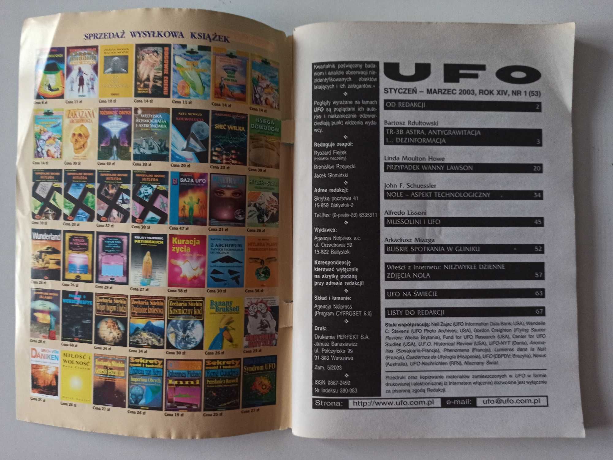 UFO kwartalnik nr 1 53 styczeń-marzec 2003 zjawiska paranormalne