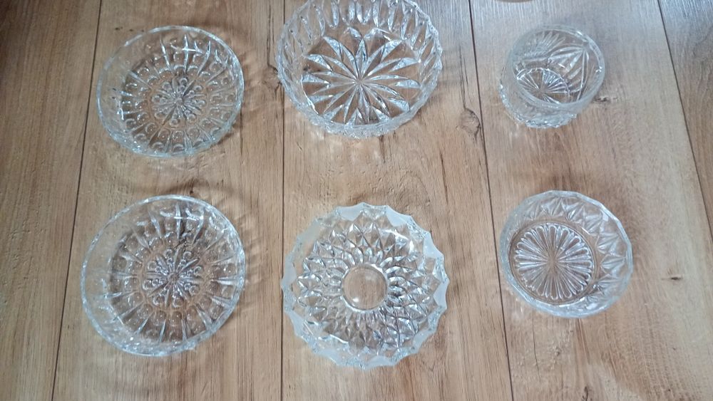 Kryształowe półmiski deserowe,9 szt, piękne
