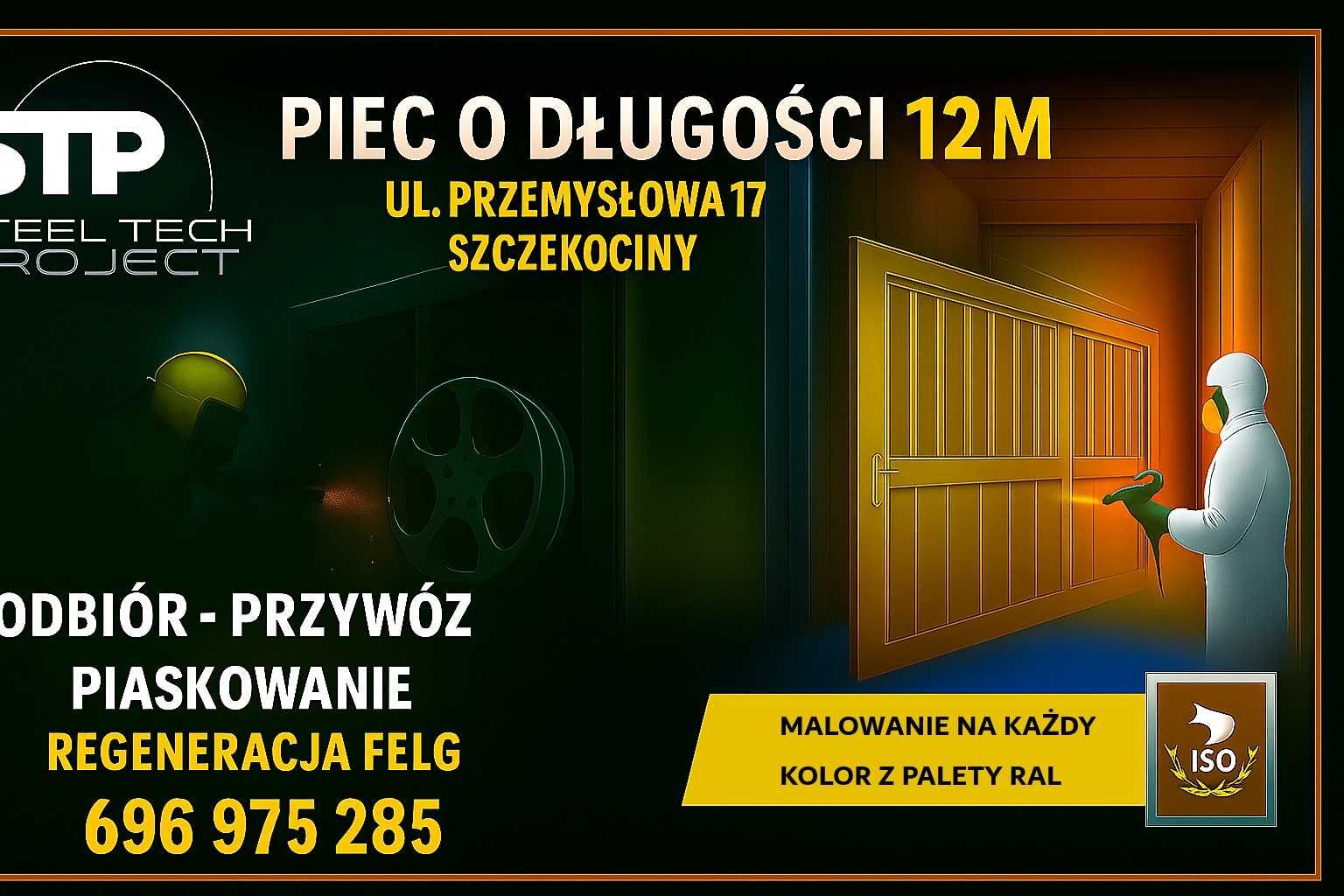 Malowanie Lakierowanie Proszkowe Piaskowanie Piec 12 metrów