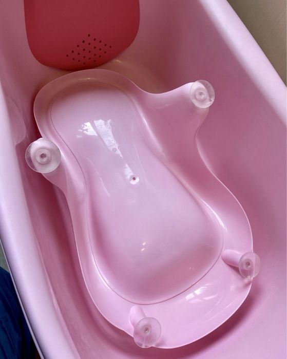 Детская ванночка для купания с термометром Babyhood, ванная с горкой