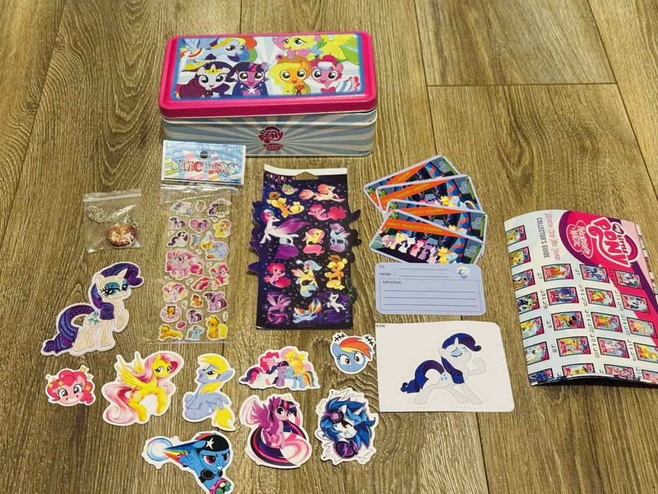 Жестяна коробка для фігурок поні. Стікери, наклейки my littl