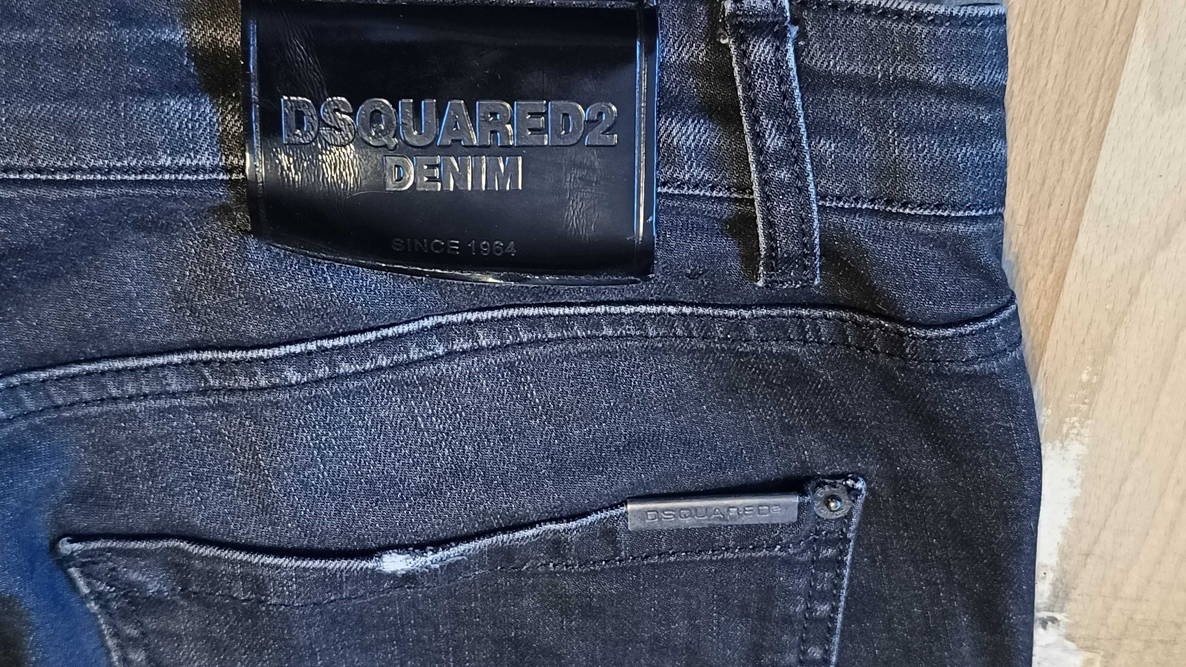 Męskie krótkie spodnie jeansowe DSQUARED2 r.XL stan bardzo dobry