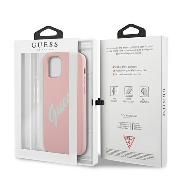 Guess Etui Silicone Vintage do iPhone 12 Mini 5,4" - Różowo Zielony