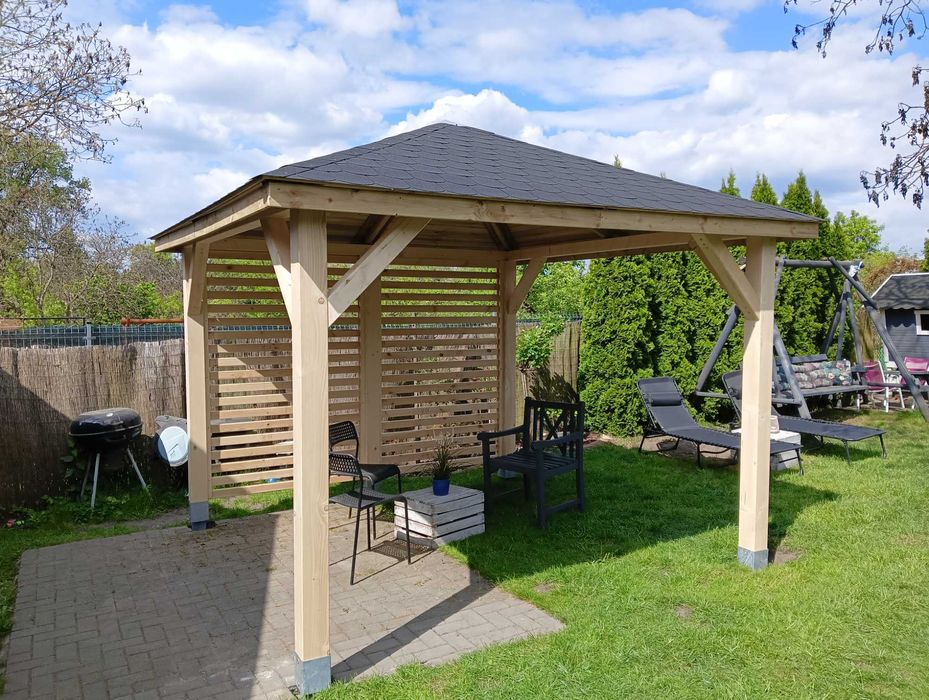 ALTANA ogrodowa PAWILON z drewna WIATA drewniana pergola deska NOWA