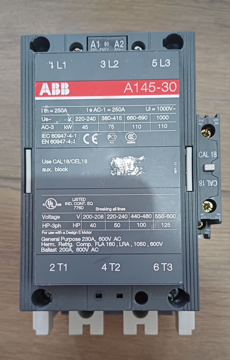 Автоматичний вимикач Allen Bradley 140U-H6, контролер ABB A145-30