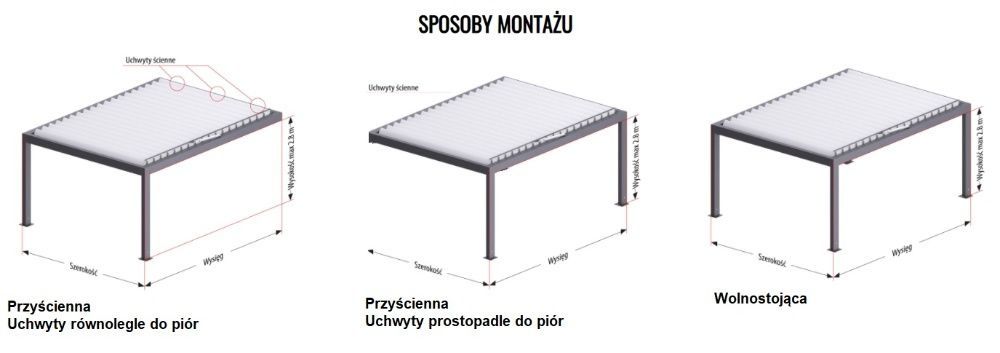 Pergola Aluminiowa altana z montażem 300x480 SELT SOMFY Jelenia Góra