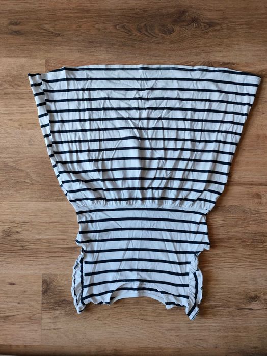 Sukienka czarno-biała w paski H&M 134 cm