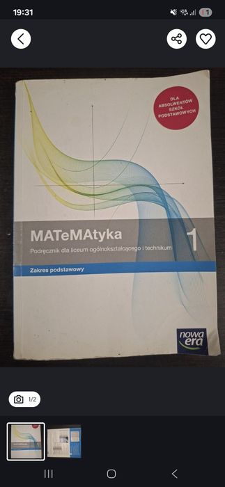 Matematyka 1 podręcznik dla liceum i technikum nowa era