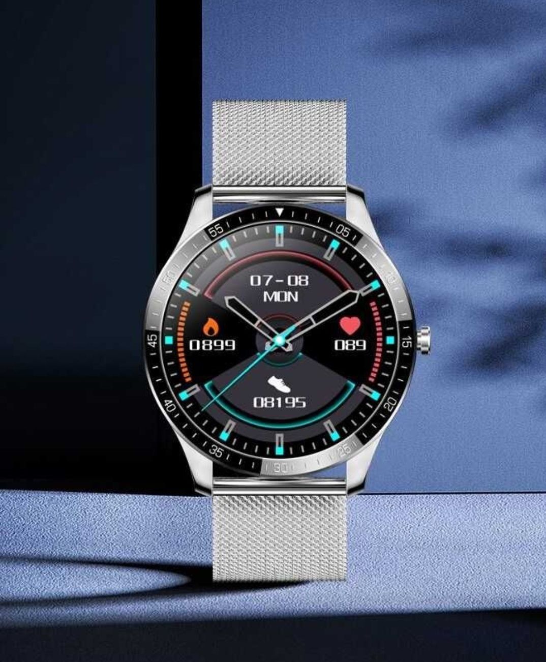 Smartwatch męski przypomnienia o połączeniach i sms,kroki kalorie ciśn