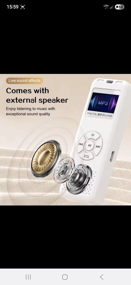 Mini dyktafon, mp3, radio