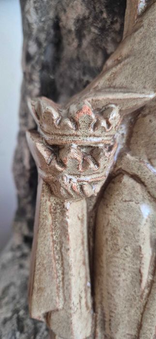 Stara rzeźba sakralna Święta antyk Św. Jadwiga terakota antyk Francja