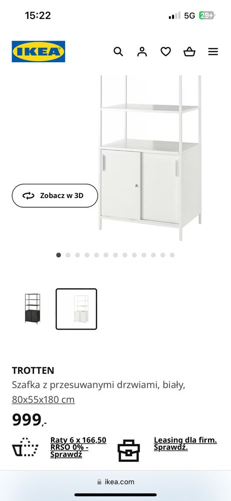 Szafka biała TROTTEN IKEA nowa