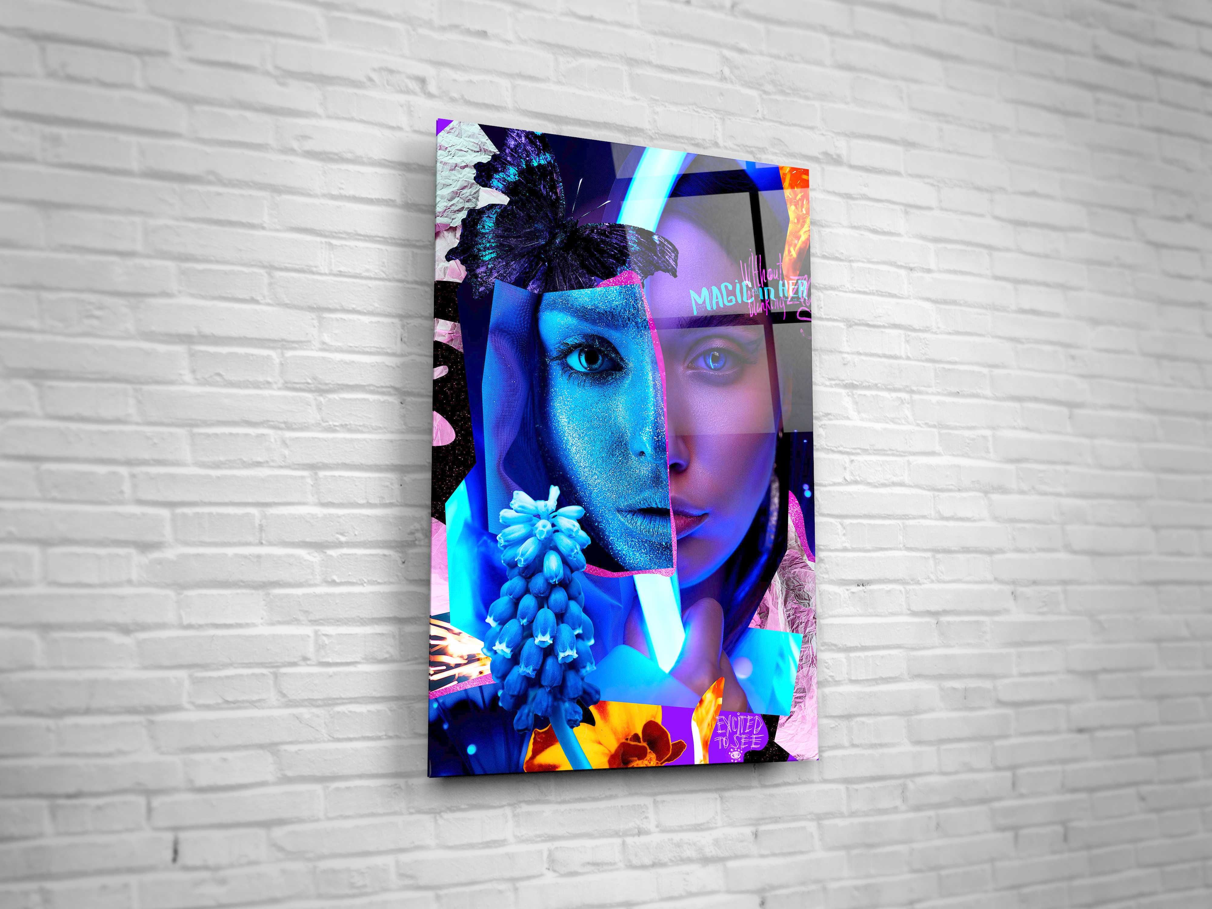 Картина на стену "Девушка в цветах". Картина на стекле под заказ