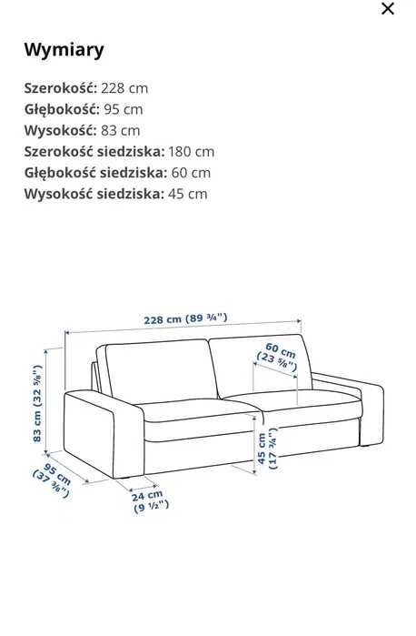 Sofa dwuosobowa Kivik Ikea czerwona