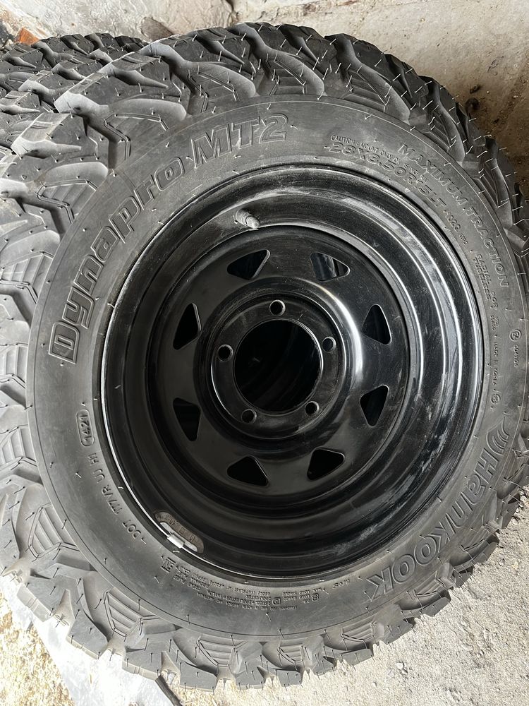 Koła Suzuki Jimny do liftu 2” Hankook MT2 28/8.5/R15 felga stal ET-10