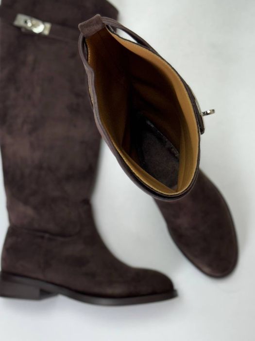Чоботи жокейки Зима шоколад