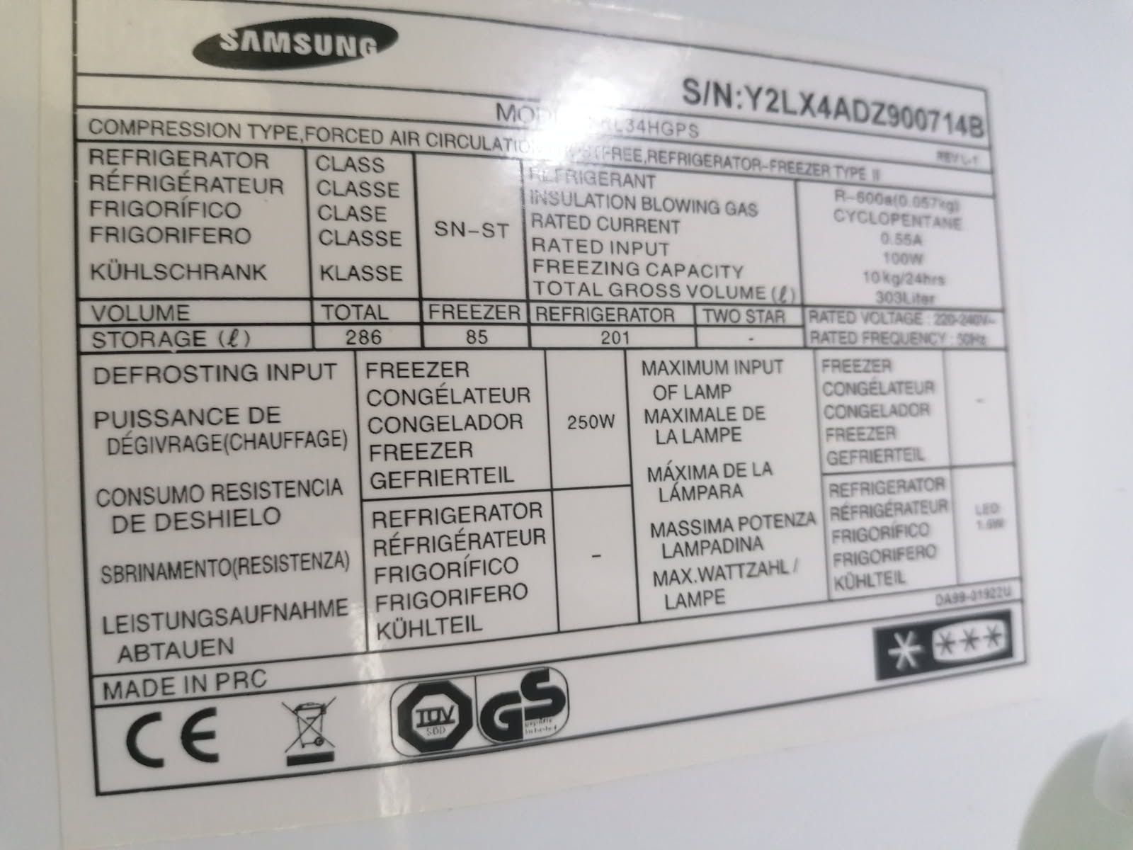 Lodówka Samsung RL34HGPS duża lodówko-zamrażarka