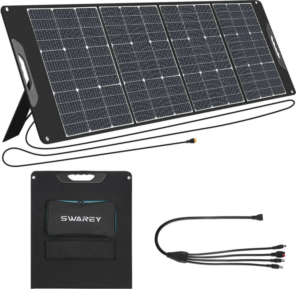 Składany panel słoneczny kempingowy SWAREY 200W ładowarka słoneczna