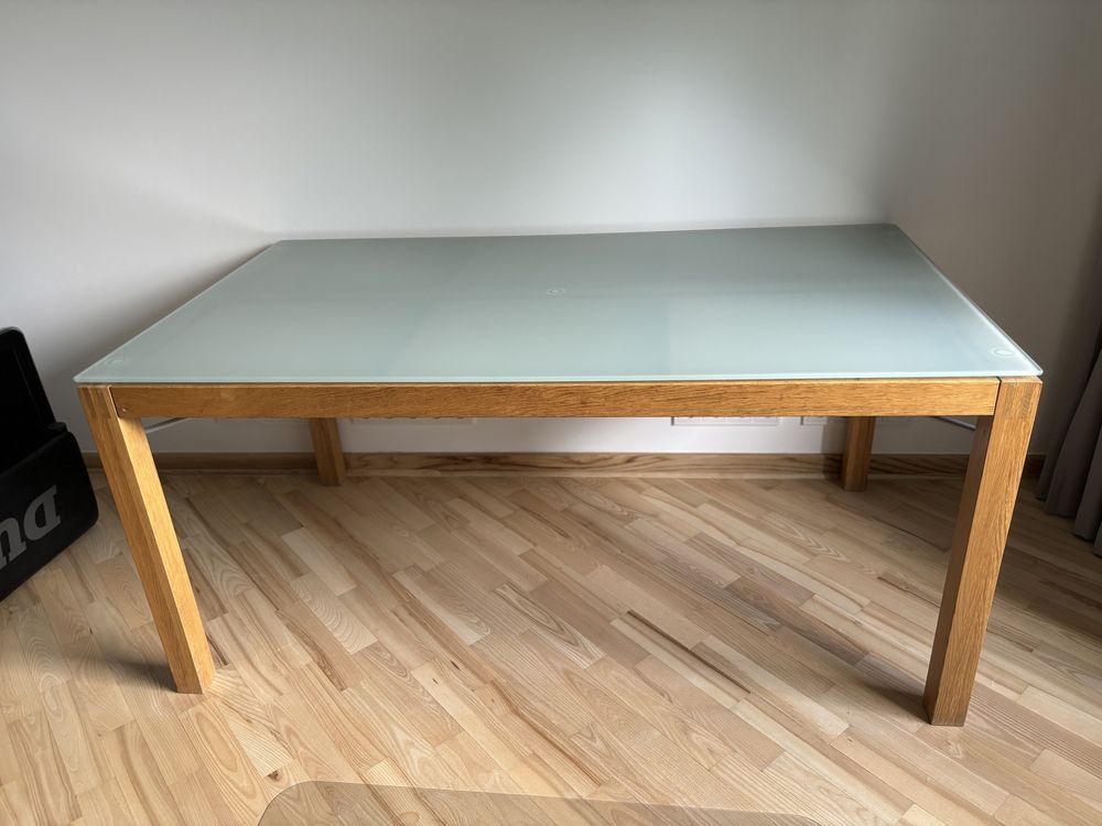 Wyjątkowy Stół do Jadalni z Szufladami i Szkłem 159 x 90 cm