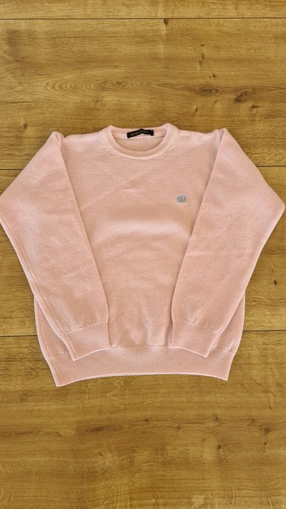 Sweter 50% Wełna. Kolor pudrowy róż. 4 - 6 lat 110 - 116 cm