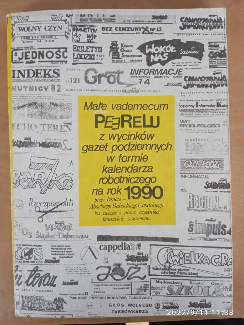 Małe vademecum PEERELU z wycinków gazet podziemnych w formie kalendarz