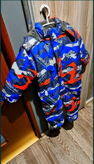 Bardzo Gruby Kombinezon Zimowy Narciarski z kapturem 122