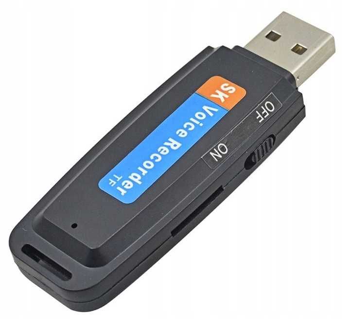 Dyktafon cyfrowy Pendrive microSD podsłuch szpieg * Video-Play