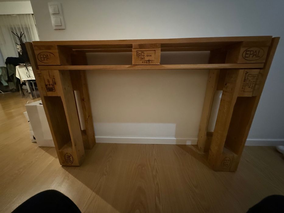 Consola de entrada em madeira maciça – estilo natural / industrial