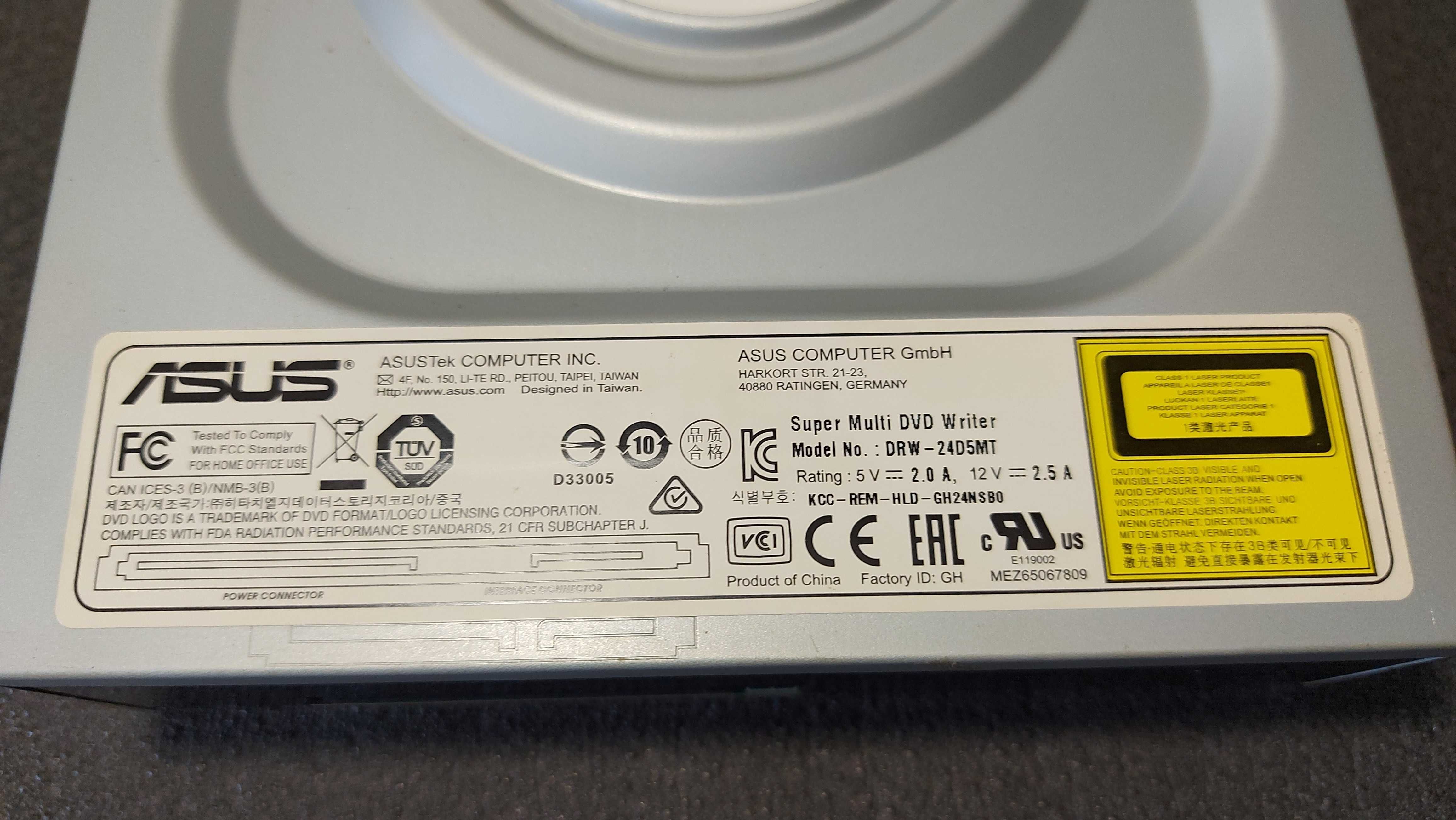 Оптический привод DVD±R/RW ASUS DRW-24D5MT Black SATA