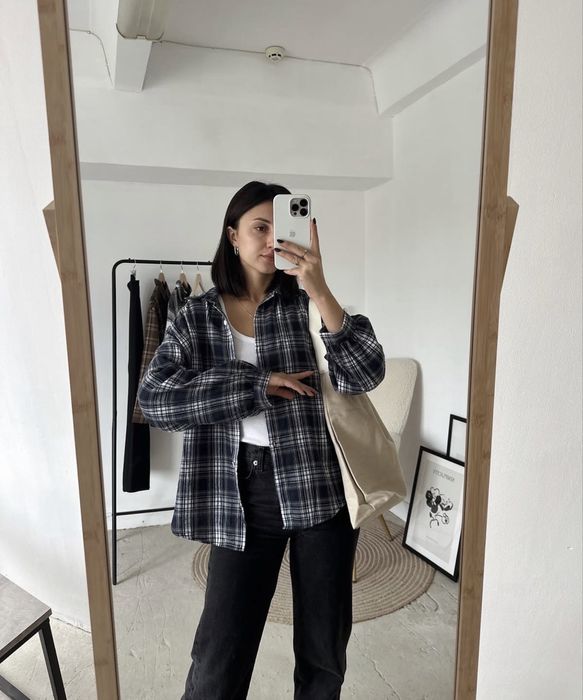 Сорочка оверсайз в клітинку