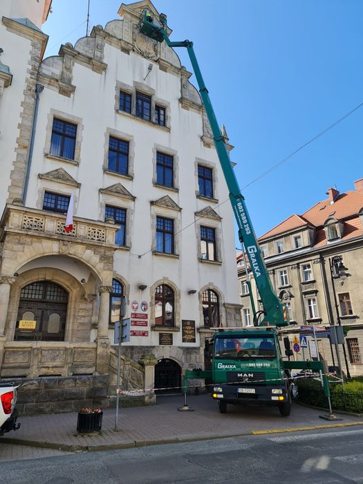 Podnośnik koszowy,  zwyżka, 20m, 27m, wynajem z operatorem, 24h/7dni