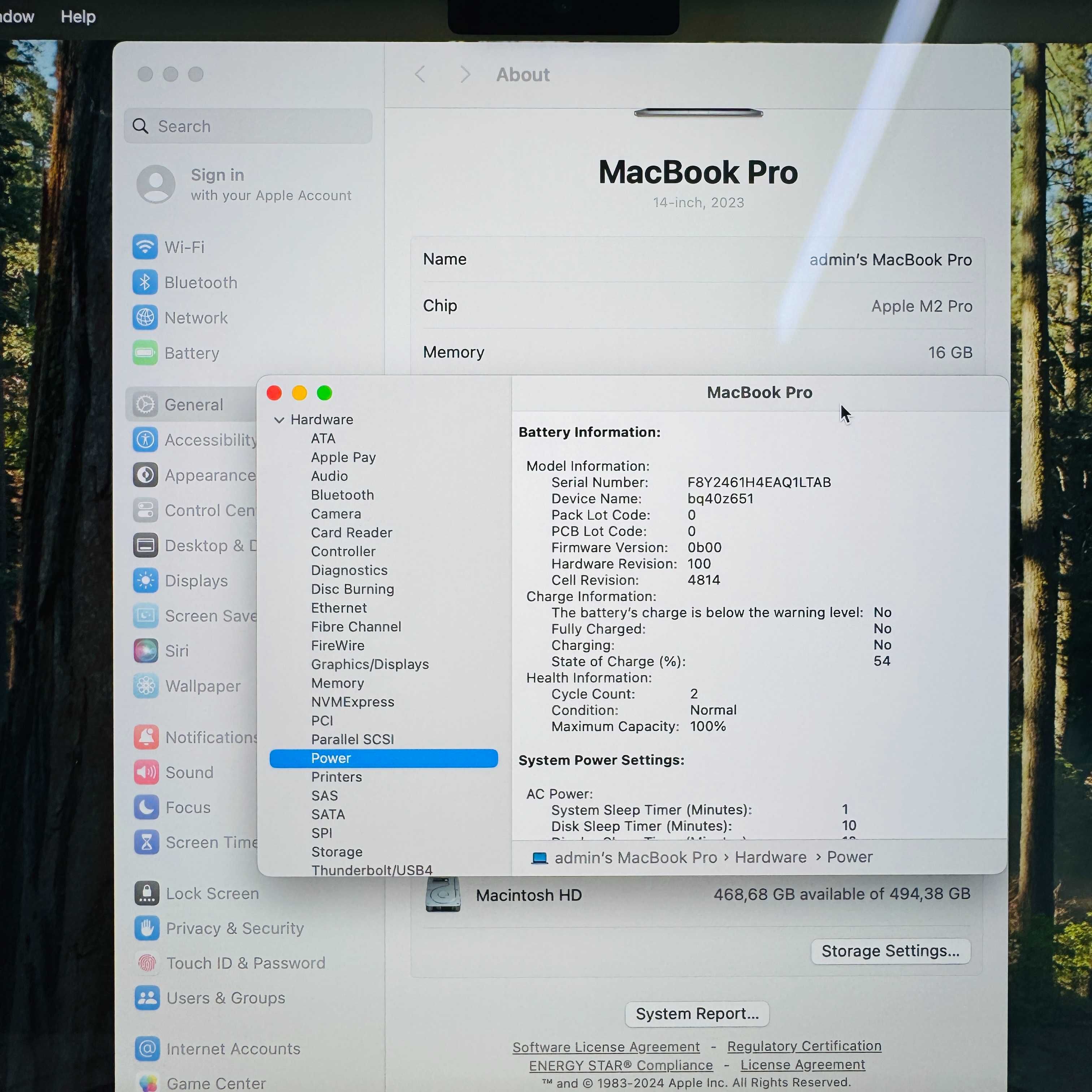 №2394	MacBook Pro 14 	Space 	M2 Pro	16/512	2 цикл