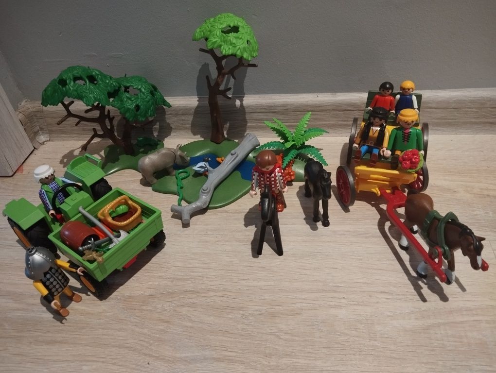 Playmobil country traktor bryczka konie figurki mix