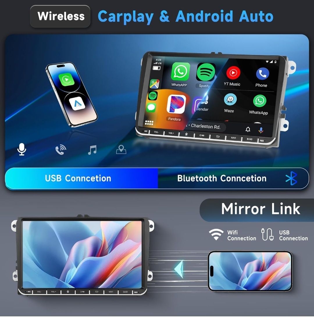 Auto Rádio Android 9” – NOVO com GPS, Bluetooth e USB