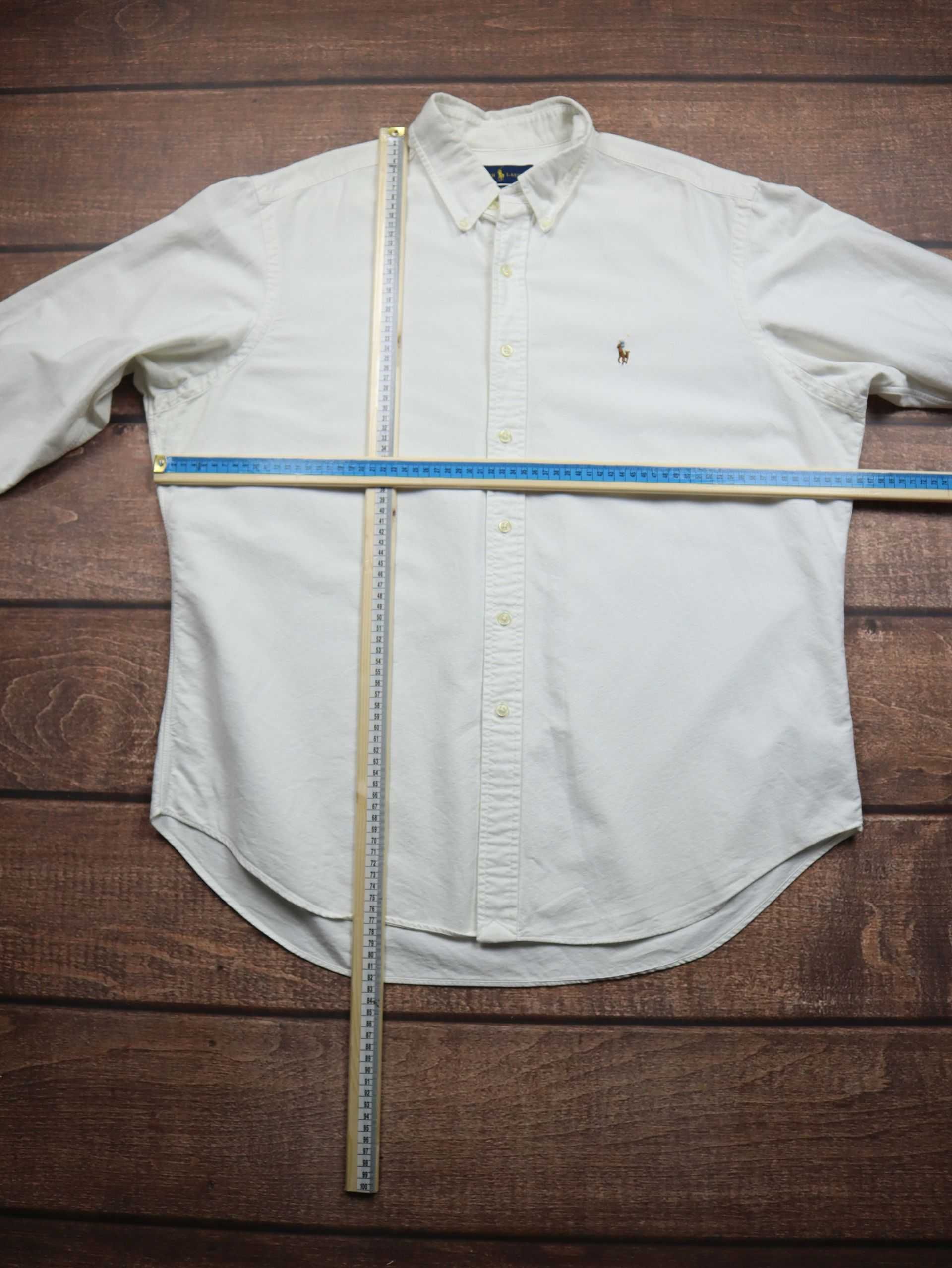 Ralph Lauren Biała Koszula rozpinana z kolorowym koniem longsleeve