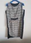 Vestido preto e prateado