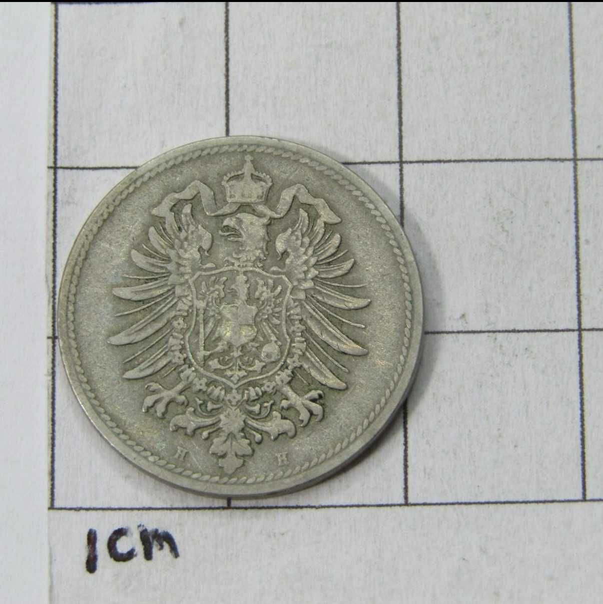 1876H German Reich 10 Pfennig - o escasso