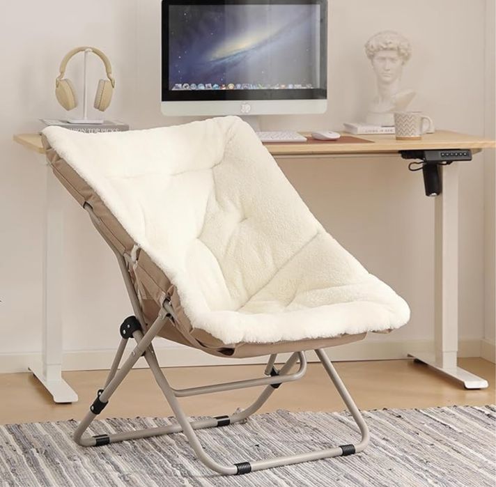 YOTATING Wygodny fotel ze sztucznego futra, duży składany, futrzany