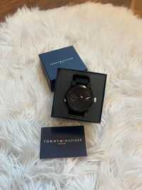 Tommy Hilfinger Denim Black Czarny Zegarek Na Gumowym Pasku 42mm