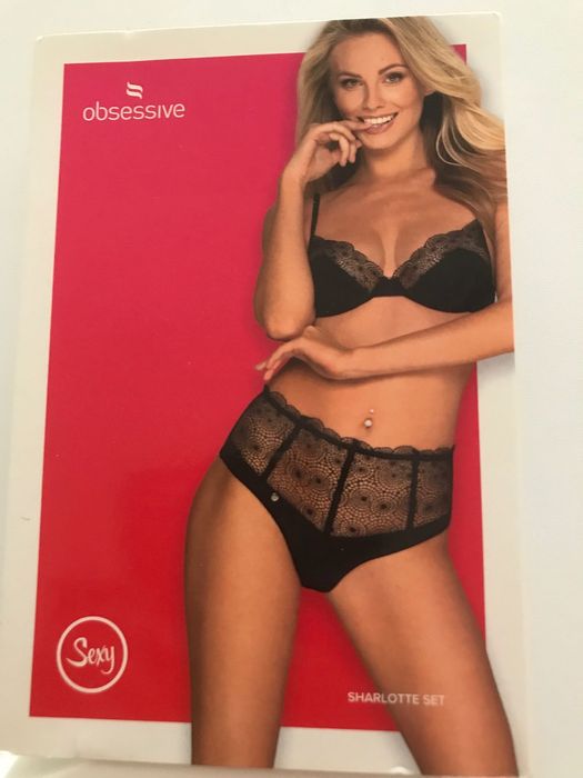 Sharlotte set obsessive чорний комплект білизни з високими трусами