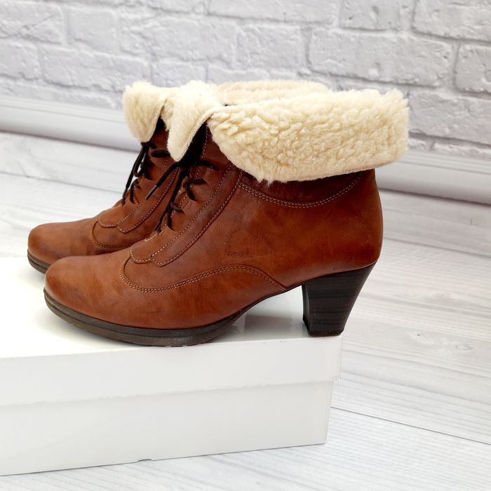 Кожаные зимние ботинки GABOR 41 р. стелька 27 cм на овчине.Португалия.