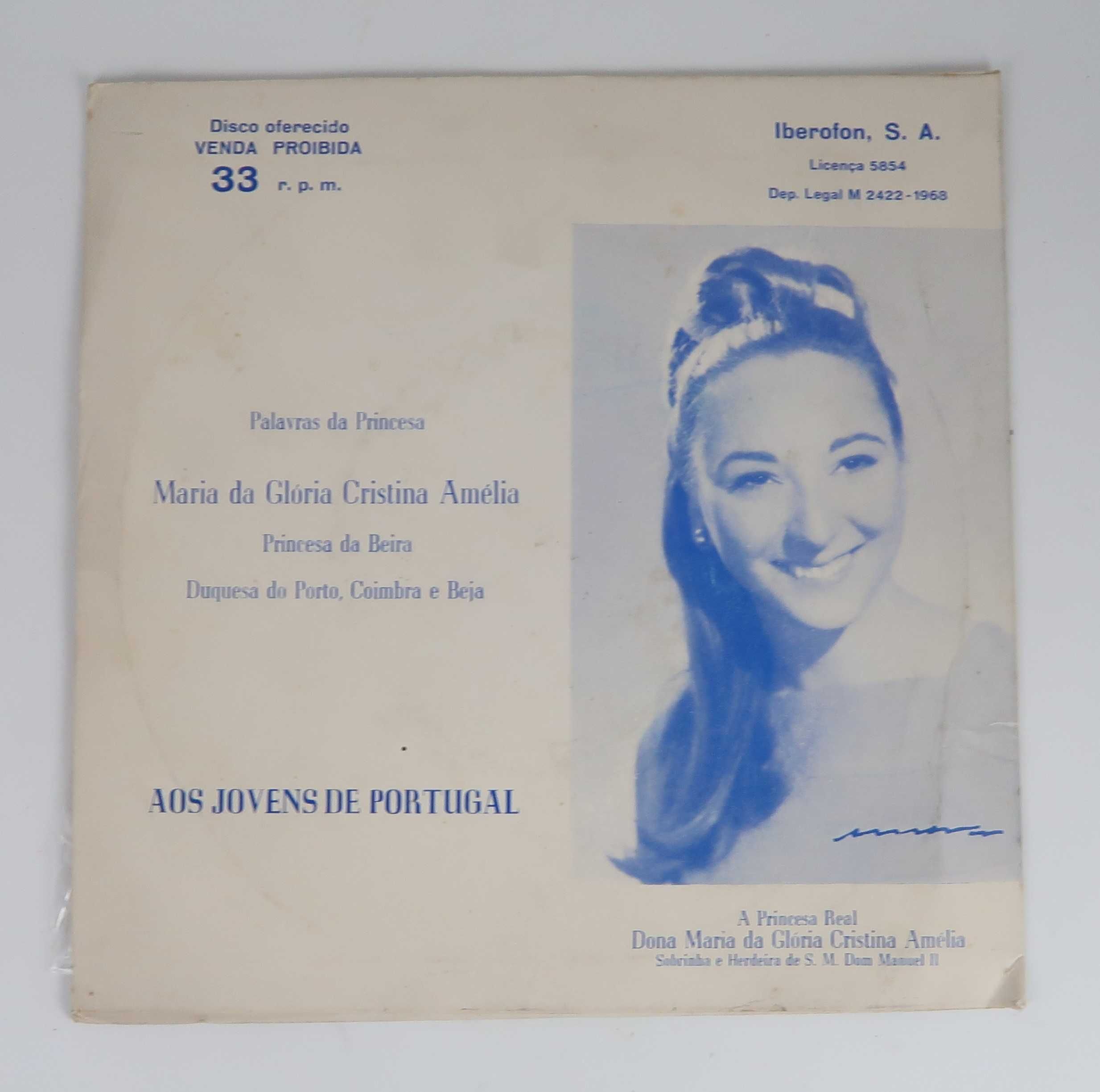 Mensagem D. Maria Pia / Princesa Beira todos Portugueses, Single Vinil