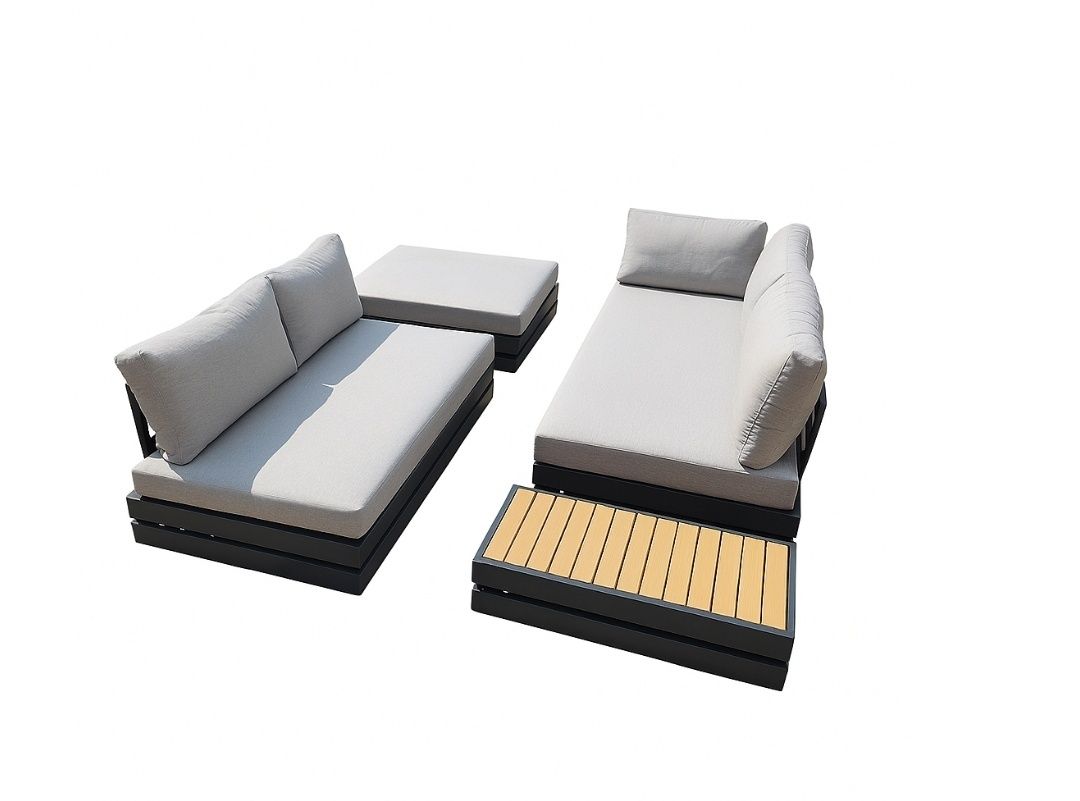 Zestaw mebli ogrodowych sofa narozna stolik