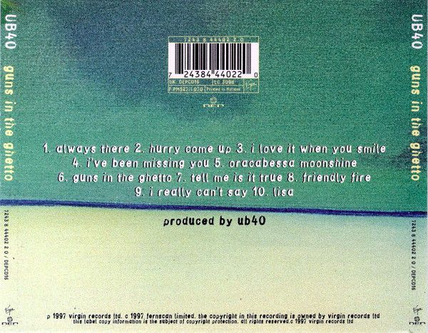 UB40 - Guns In The Ghetto (1997, CD)